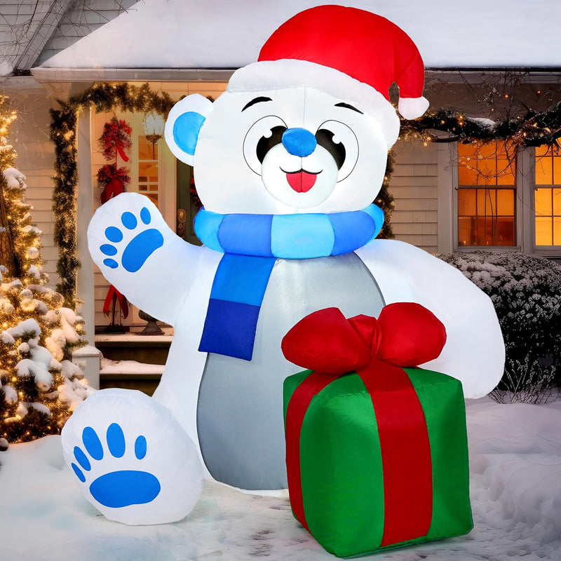 Polar Bear & Gift Inflatable