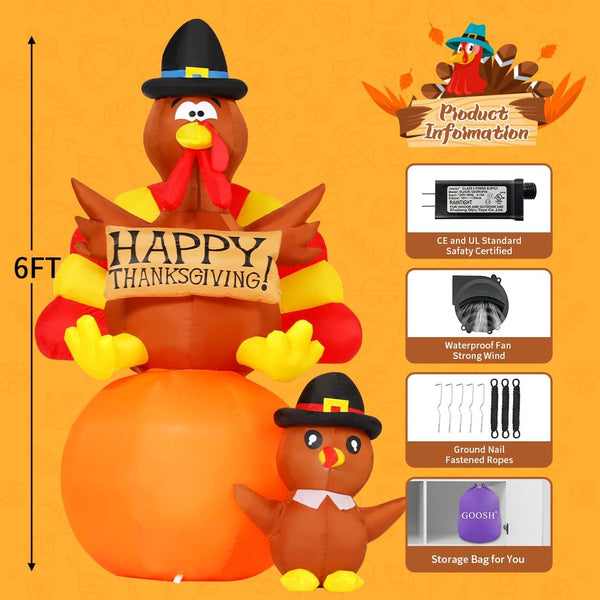 Turkey & Pumpkin Inflatable