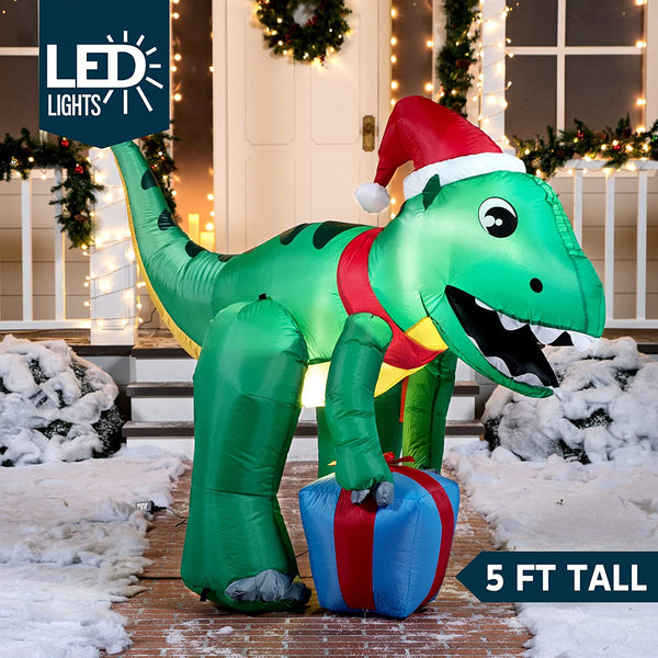 Christmas Dinosaur Inflatable