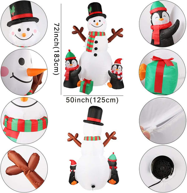 Snowman & Penguins Inflatable