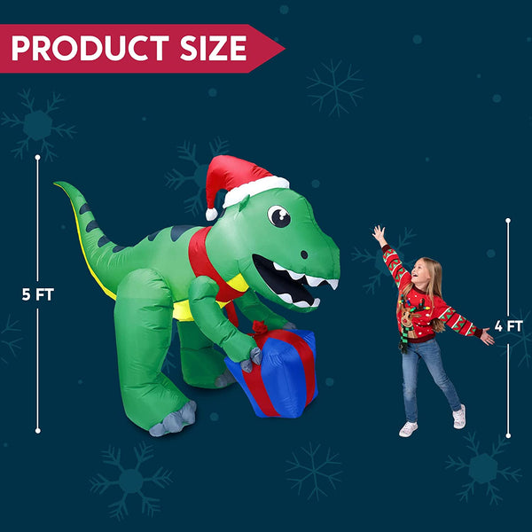 Christmas Dinosaur Inflatable