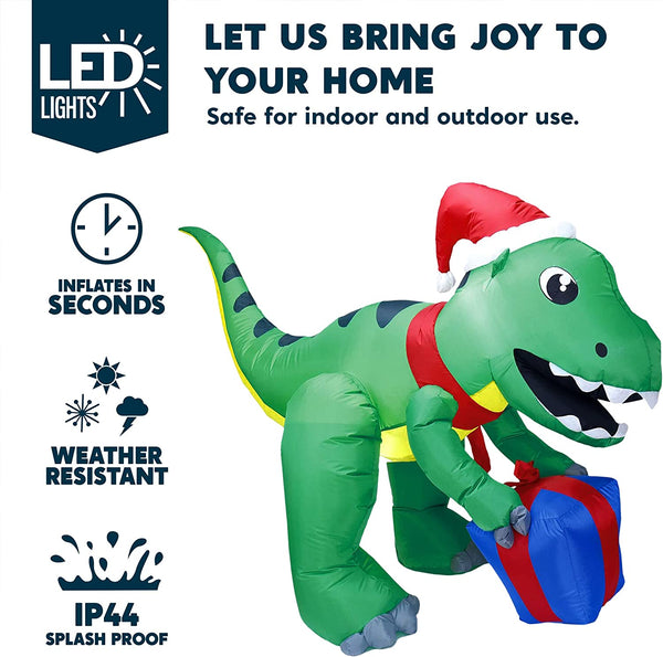 Christmas Dinosaur Inflatable