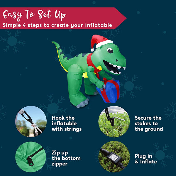 Christmas Dinosaur Inflatable