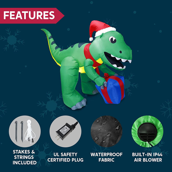 Christmas Dinosaur Inflatable