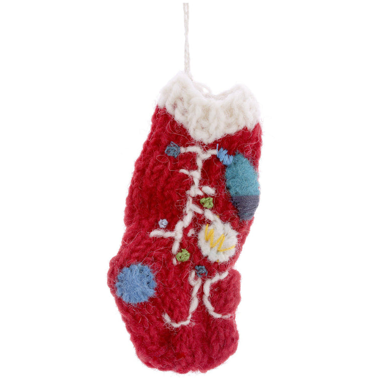Mini Wool Stocking Ornament